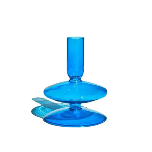 support verre moderne bougies spirales décoratif violet bleu rose vert maison
