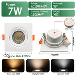 spot led blanc moderne 3000k 4000k 6500k interrupteur cct 75mm 90mm