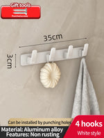porte clés mural adhésif blanc gris moderne rangement porte manteau sacs 65cm