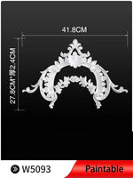 appliques decoratives sculptees floral classique blanc meubles deco mur opacite grande taille DIY