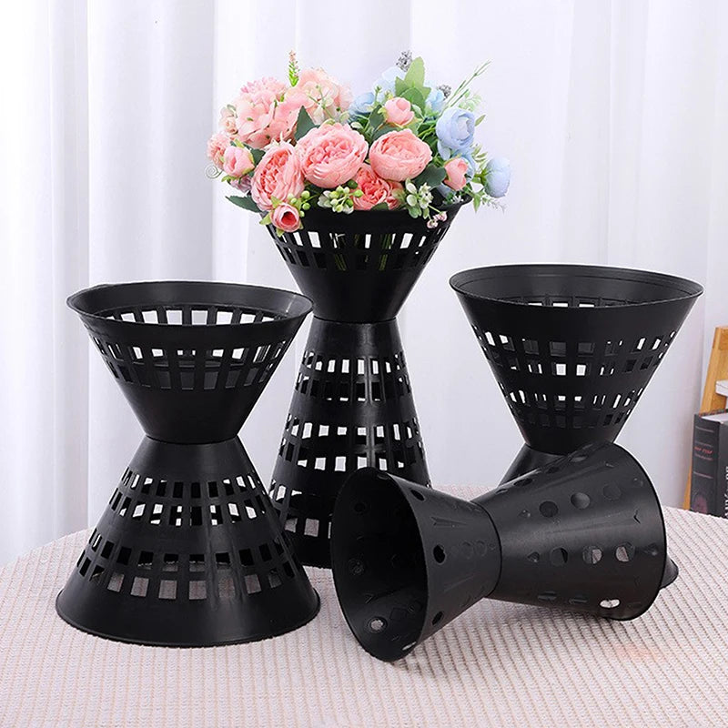 support bouquets fleurs noir moderne perforé tissu fixations invisibles variante taille grande medium petite