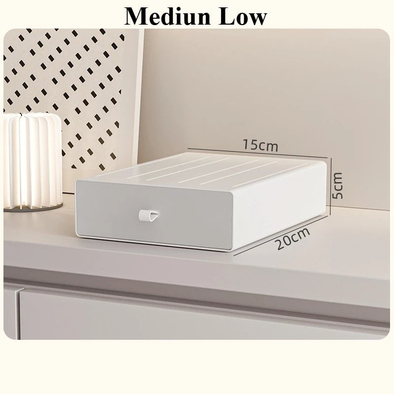 boîtes rangement plastique gris moderne empilables poignées tiroirs articles divers rectangle