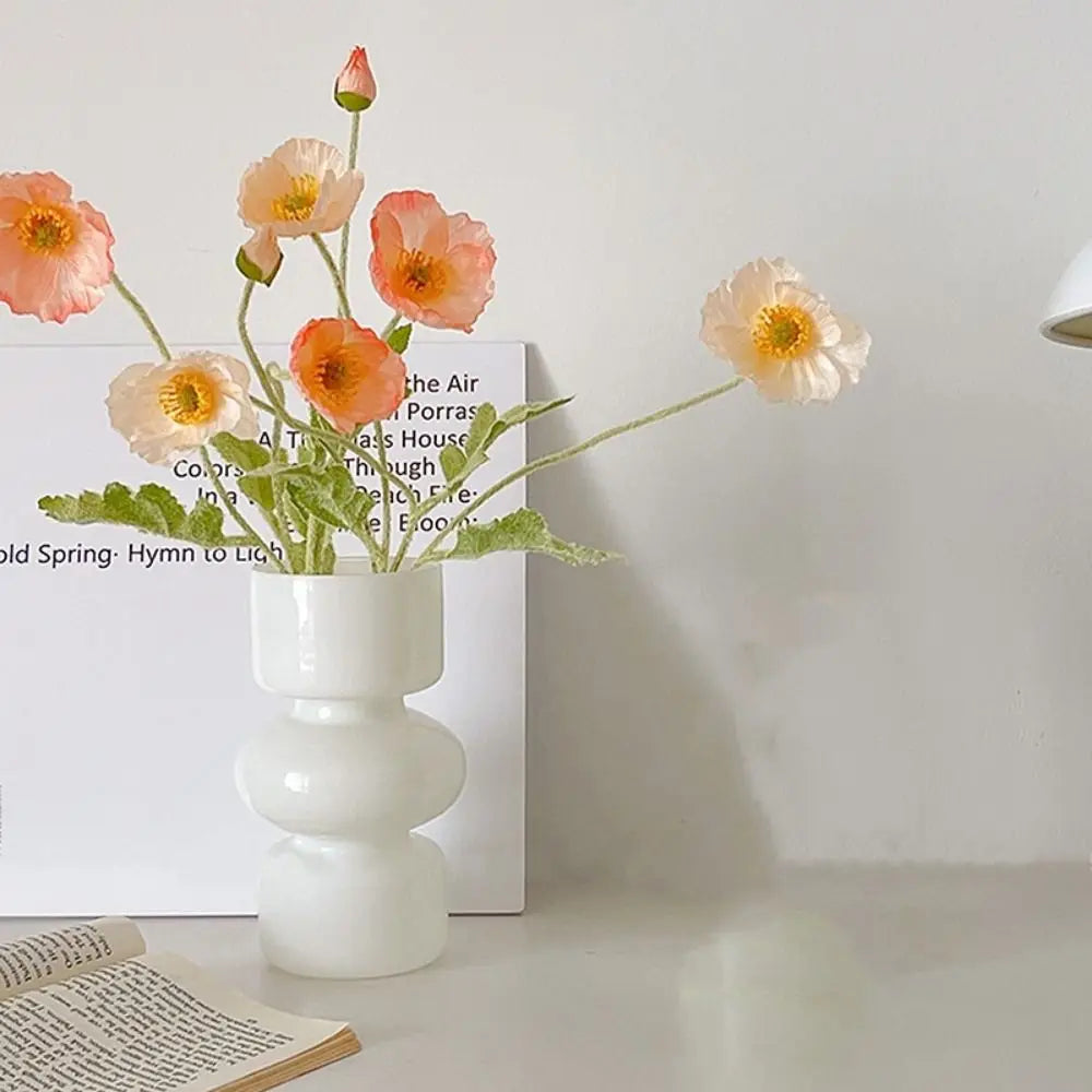 vase verre moderne blanc vert bleu noir rose minimaliste empilé mat floral