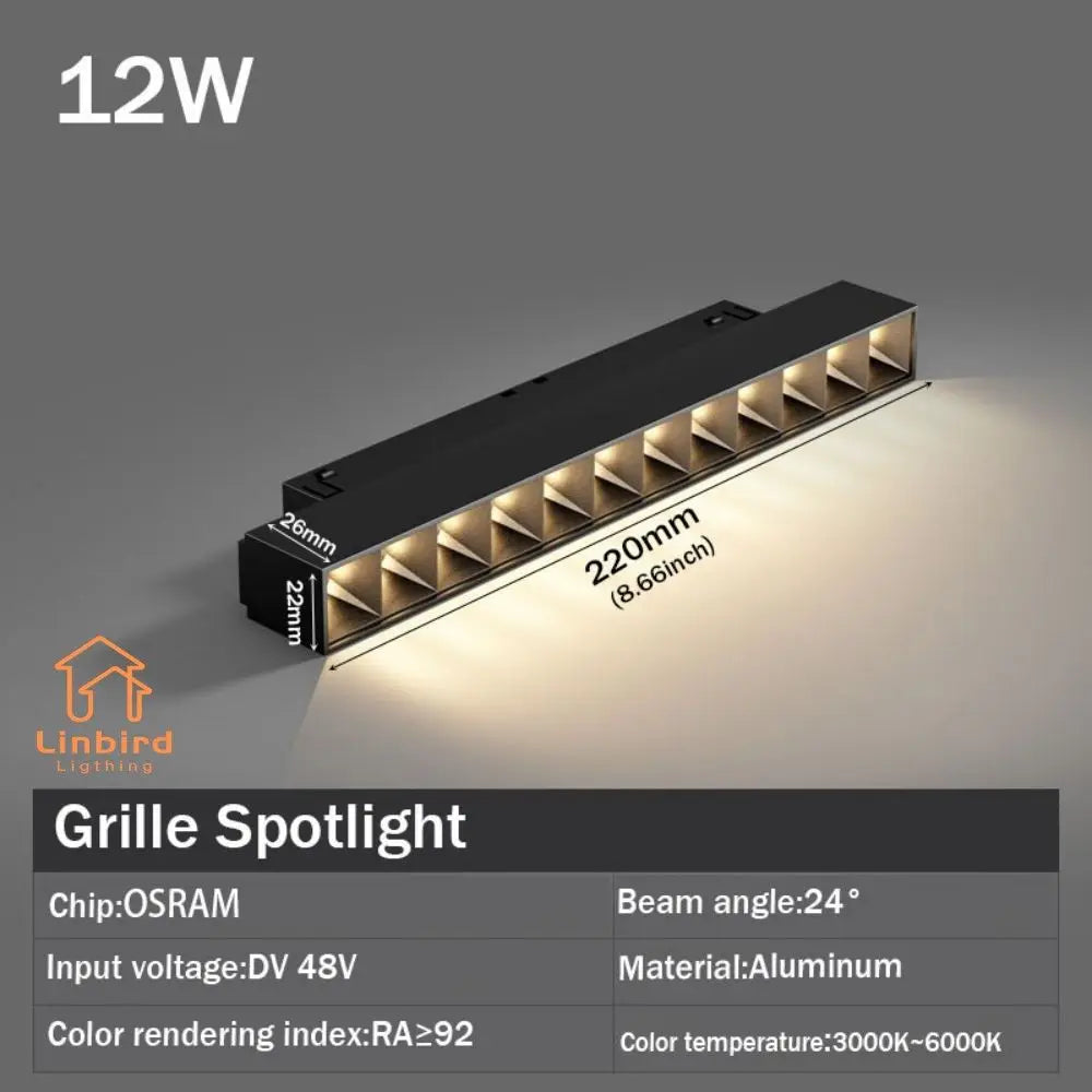 spot led noir mat rail magnétique télécommande application mobile moderne intérieur