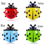 porte brosse dents coccinelle dessin animé rouge jaune bleu vert suction mignon cartoon organisateur