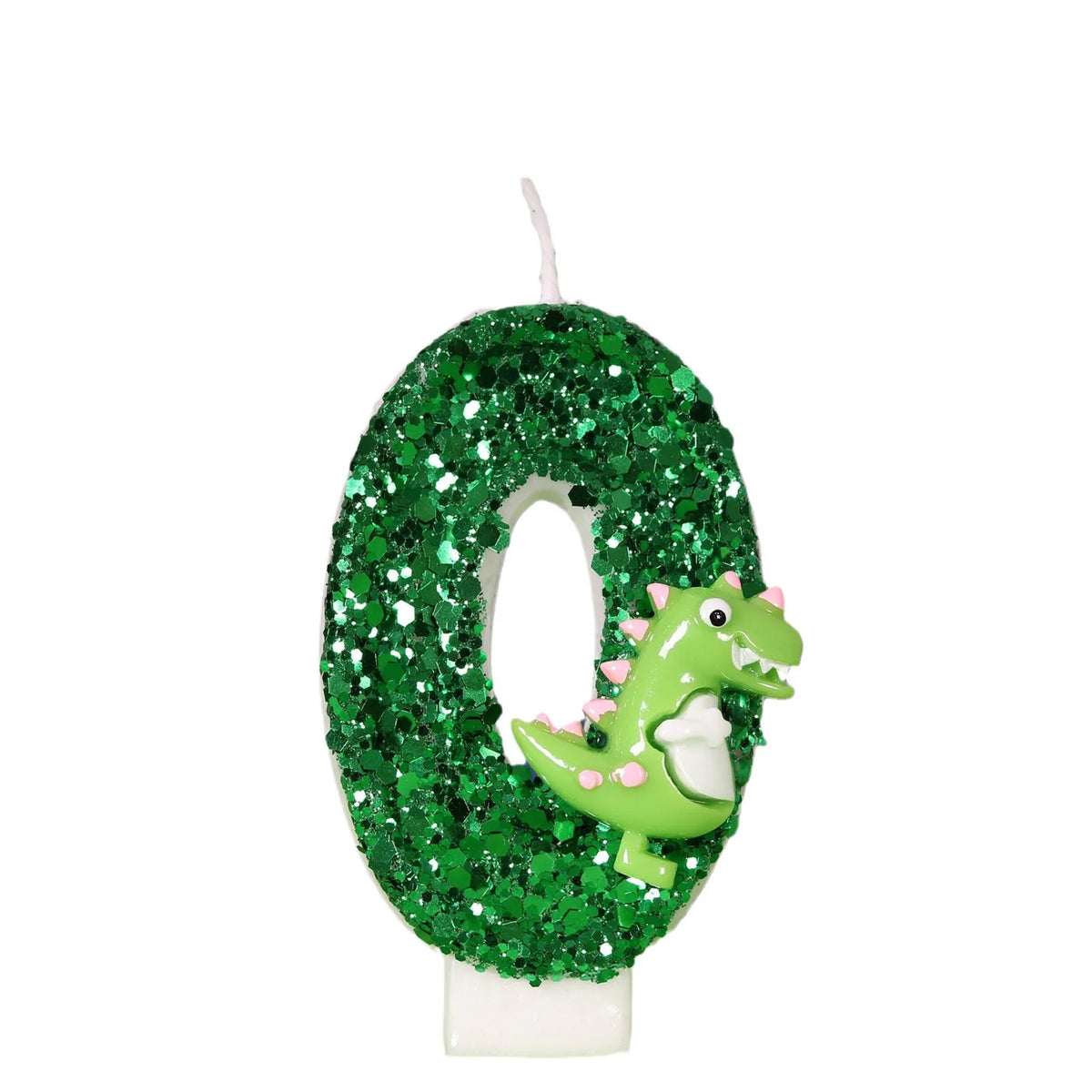 bougies numériques pailletées vert enfantines dinosaure anniversaire décoration festive chiffres(digits)