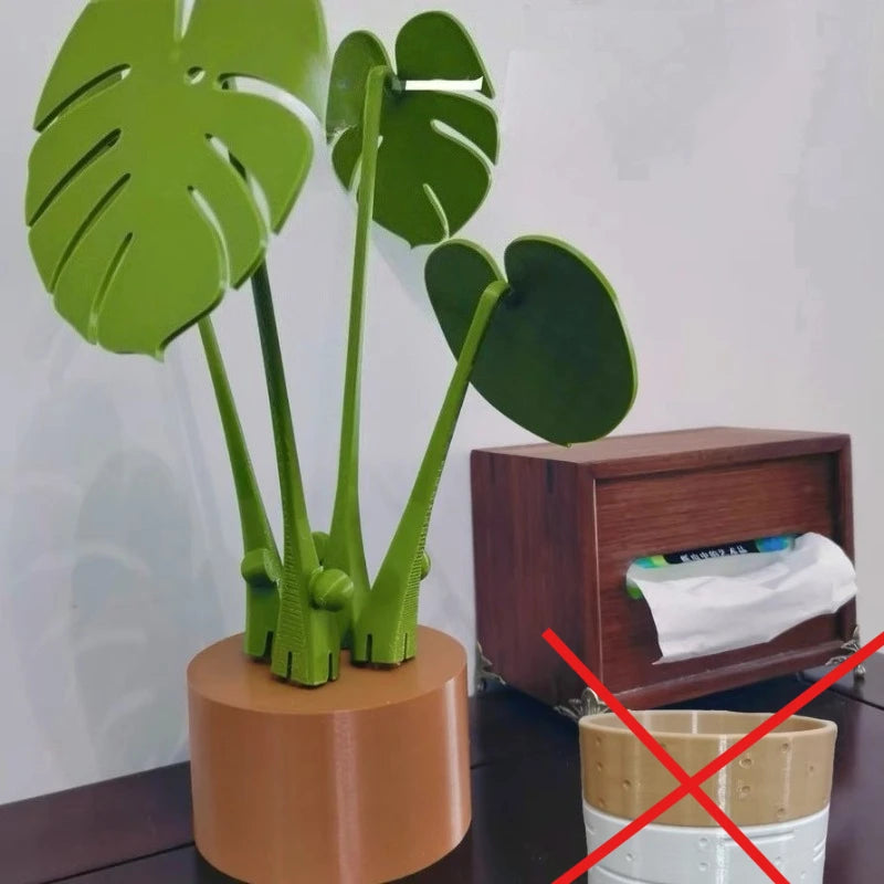 plante artificielle feuilles tropicales pot moderne acrylique sans aimant vert