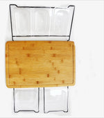 planche découper bambou bacs intégrés moderne couteau support tablette clipsé