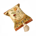 Sac mouchoirs vintage floral orange blanc bleu tassel boho chic decoration reusable