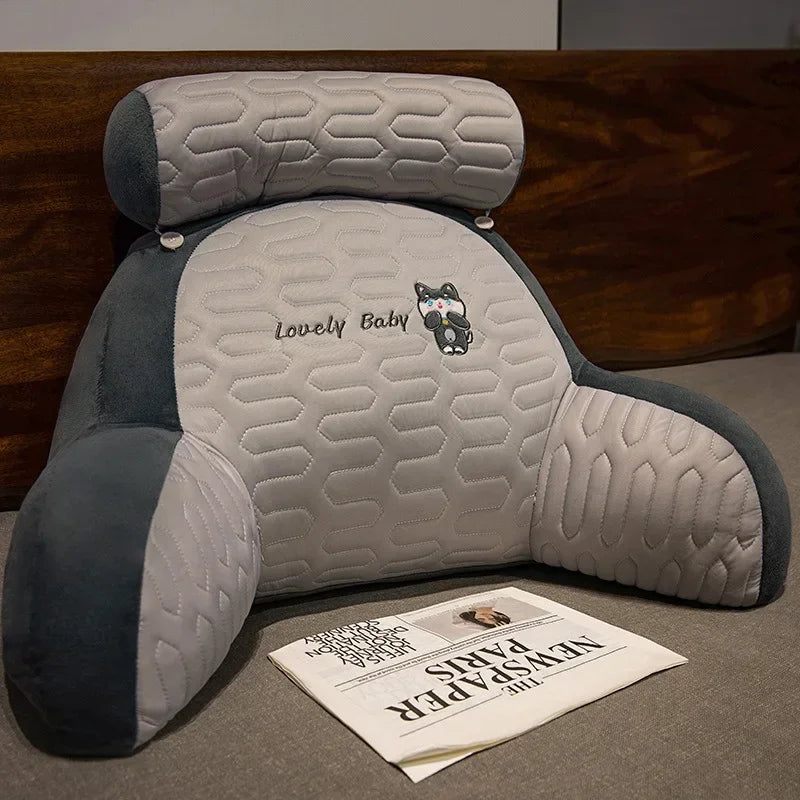 coussin lecture texturé panda lapin gris blanc rose confortable moderne 60x40cm