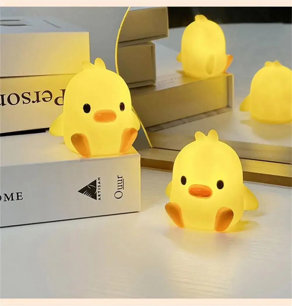 lampe table forme poussin jaune cartoon mignonne chambre enfant veilleuse nocturne douce lumière 5v