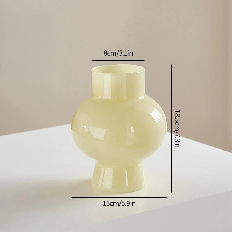 vase transparent verre texturé moderne intérieur décoration florale artificielle minimaliste table accueil
