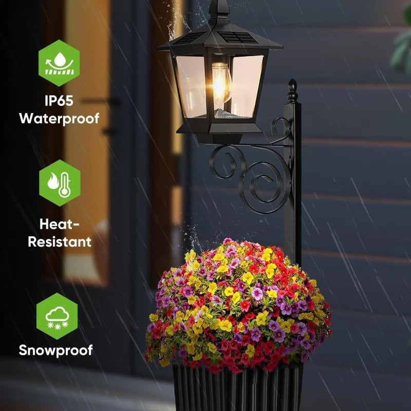 pot fleurs solaires led mural extérieur moderne ornements transparent vintage