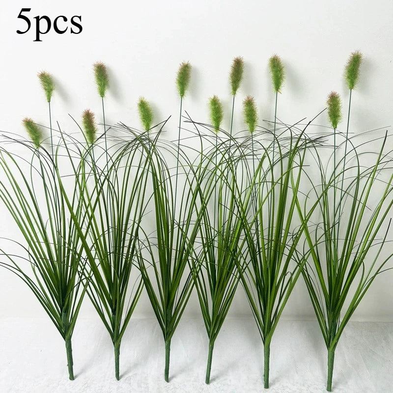 décoration maison herbes artificielles pampas plumes vert blanc sans pot contemporain