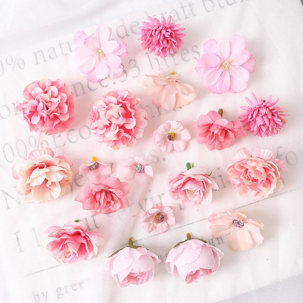 fleurs artificielles roses pivoines dahlias multicolores décoration mariage intérieur bouquet soie clips