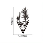 décoration murale silhouette animaux cerf arbre montagne noire moderne minimaliste artística maison