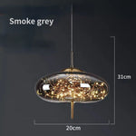 lampe suspendue moderne transparente dorée fil cuivre câble suspendu chambre salon étude chambre d'hôtel