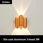 applique murale moderne or plissée ip65 led économe éclairage maison fixations vis aluminium