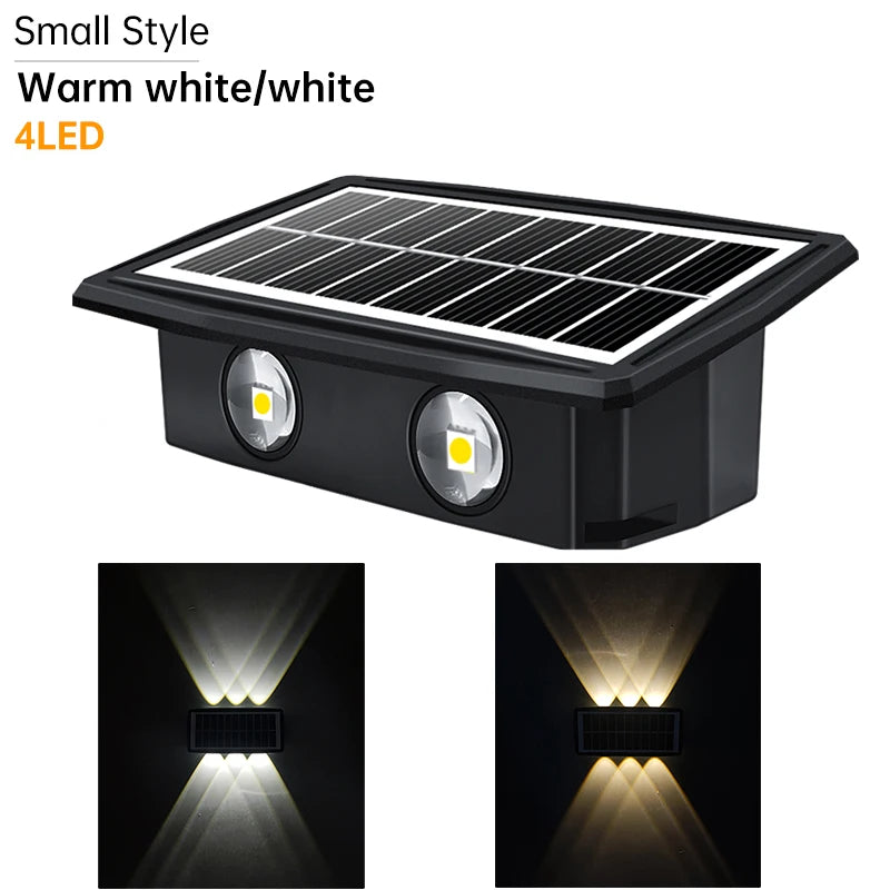lumière solaire murale moderne adhésive led multicolore ip65 étanche jardin camping