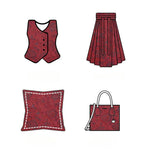 tissu polyester rouge bordeaux floral brodé classique élégant 145cm large résistant environnemental gilet jupe