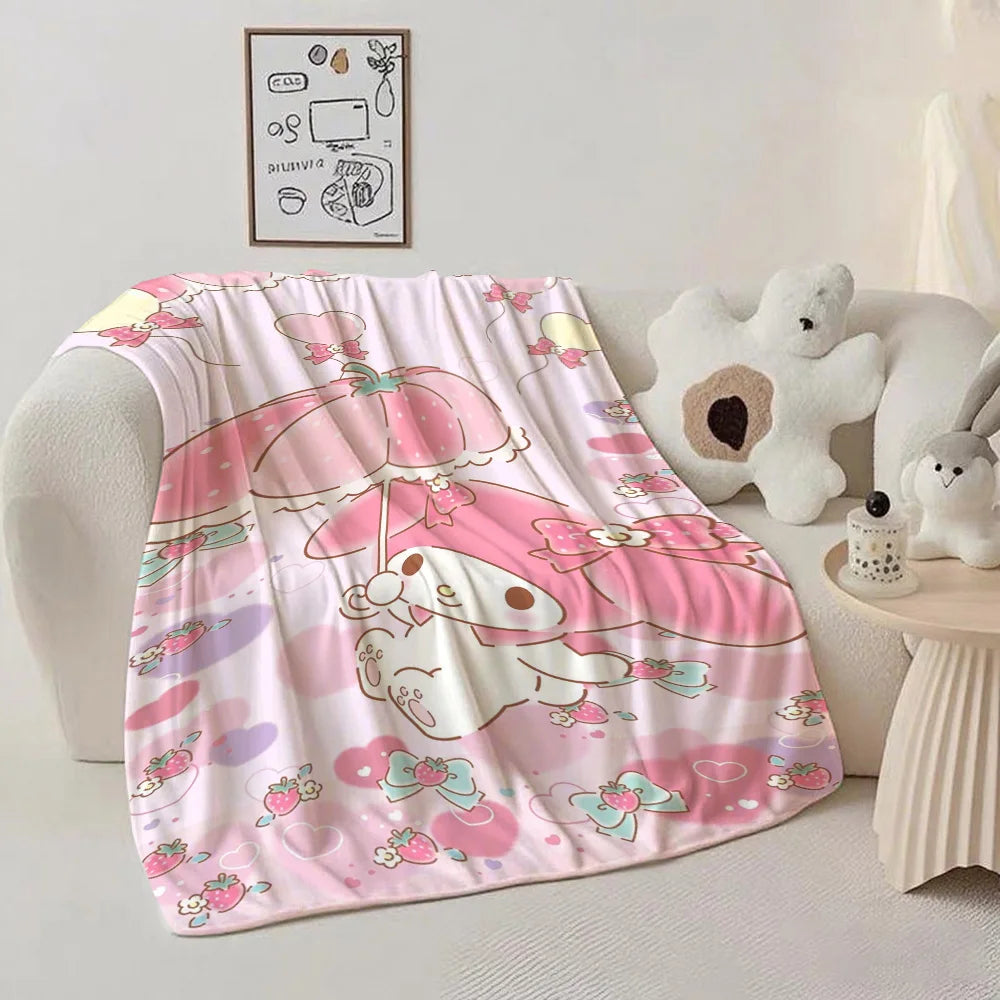 couverture polaire dessins animés coeurs rubans fleurs toutes saisons moderne hand wash polyester