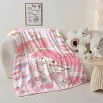 couverture polaire dessins animés coeurs rubans fleurs toutes saisons moderne hand wash polyester