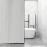 rideau douche blanc rayures verticales opacité moderne 45x200cm 45x500cm 60x200cm 60x500cm