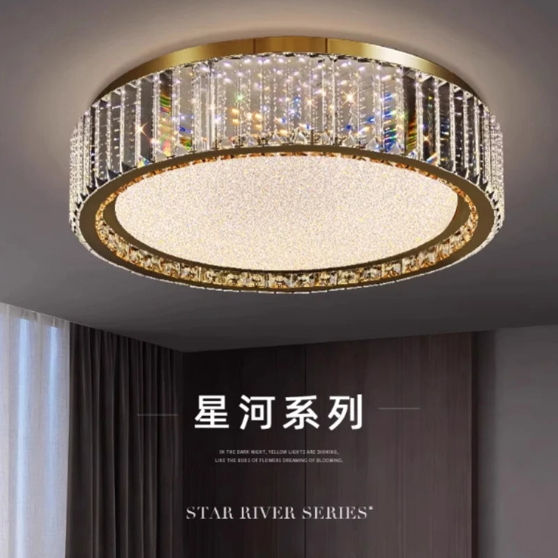 plafonnier moderne élégant or blanc strass brillant lumiere remote dimmable 4200K 3000K 6000K