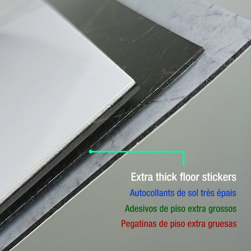 Sticker sol marbre PVC noir