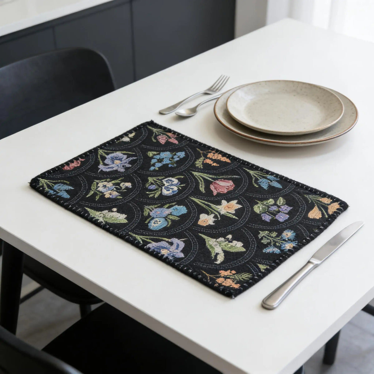 Set de table en lin et coton tissé résistant à la chaleur