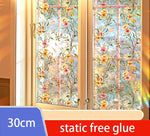film décoratif fenêtre floral multicolore semi opaque moderne adhésif isolation uv do it yourself