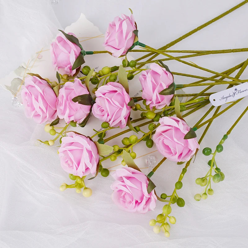 Bouquet fleurs artificielles roses blanches rouges violettes orange classique decoration table mariage événement