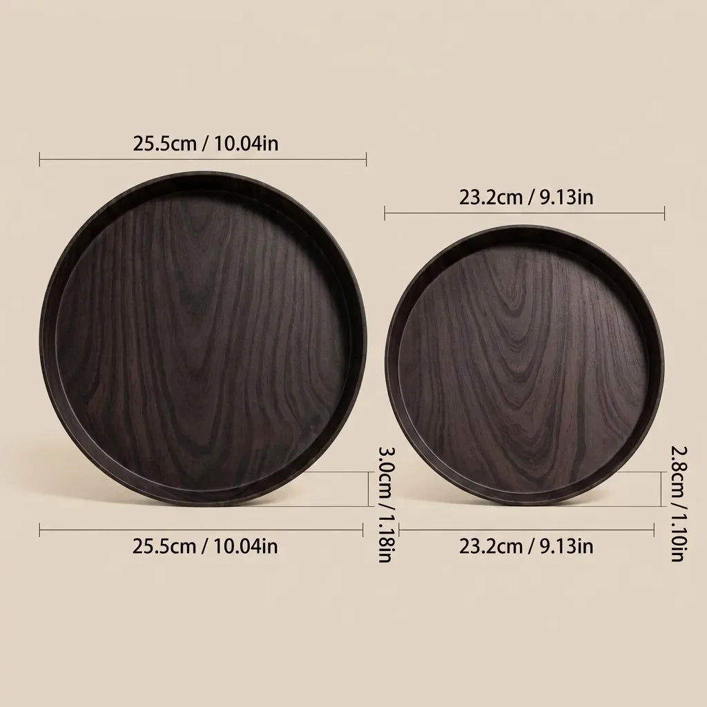 plateau rangement plastique moderne plateau circulaire naturel bol tasse céréales pain minimaliste