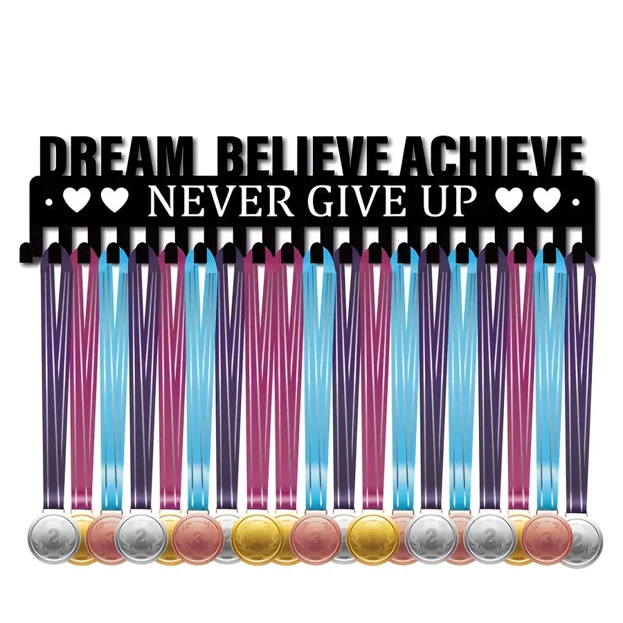 porte médailles mural noir argenté doré cœurs motivation sportifs decals vibrant