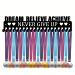 porte médailles mural noir argenté doré cœurs motivation sportifs decals vibrant