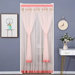 rideau gris beige rose bleu broderie florale transparent moderne ruban porte tissu polyester