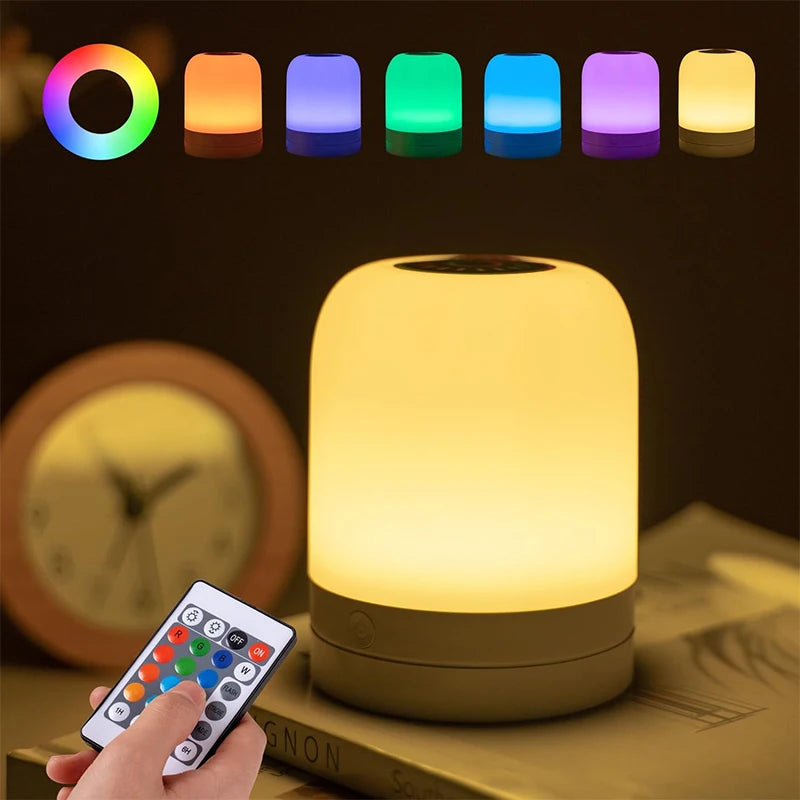 lampe table moderne 16 couleurs rgb tactile rechargeable led blanc violet