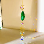 pendentif agate boho chic cristal multicolore opalescent lune soleil étoile