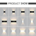 applique murale led moderne noire fixée mur diodes led étanches ip65