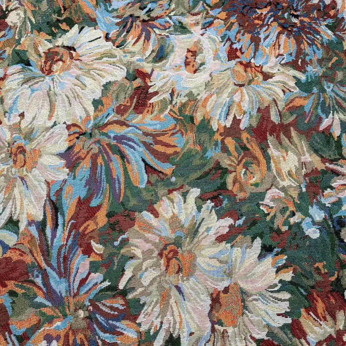 tissu chenille polyester opaque fleurs motifs peinture huile sofa coussin diyversible tablecloth nappe