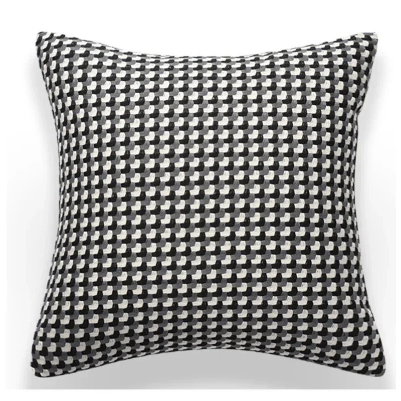 coussin carré moderne motif géométrique orange vert noir 45x45cm machine wash hand wash sofa