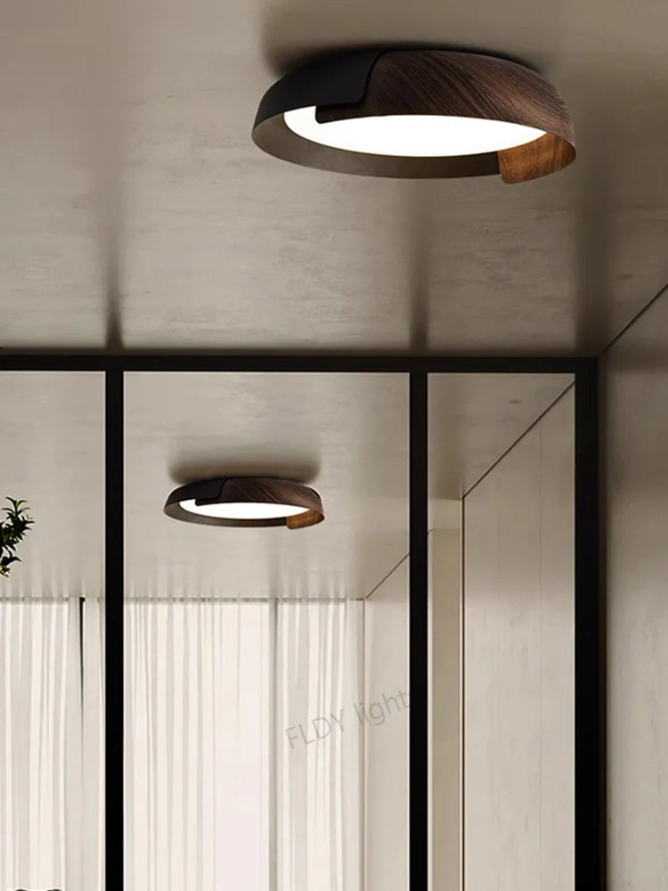 lampe moderne bois blanc noir diffuseur acrylique éclairage chambre salon minimaliste