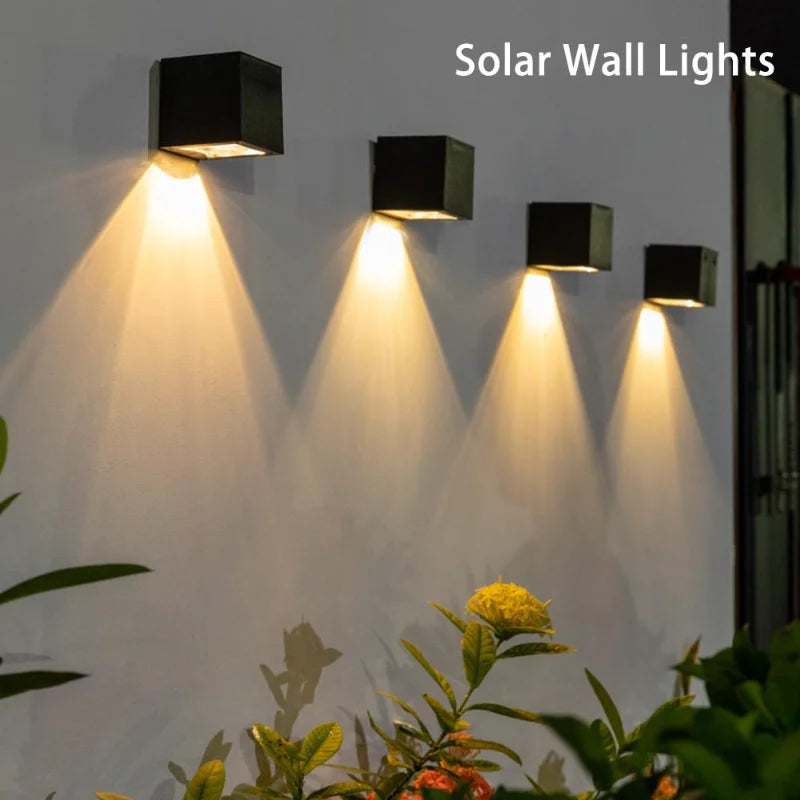 éclairage solaire mural moderne applique noire ip65 abs autoinstallationextérieur decoration