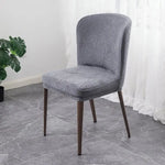 housse chaise moderne polyester imprimé géométrique bleu gris rose anti poussière fixations métal