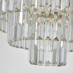 lustre moderne élégant doré transparent prismes géométriques câble led chambre salle mangerhôtel