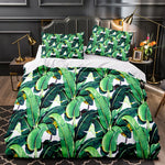 Ensemble literie tropical vert avec taies d'oreiller assorties