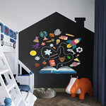 tableau noir effaçable sec autocollant mural avion motifs végétaux éducatifs enfants chambre
