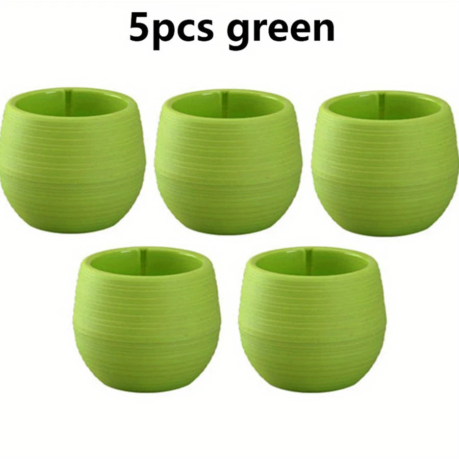 cache pots succulentes couleurs mixtes rayures horizontales moderne minimaliste plastique variété tons vibrant