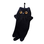serviette toilette gant noir chat peluche super absorbante cordon cuisine salle bain