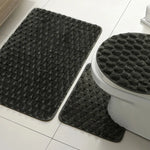 tapis bain moderne rose pâle texture boules respectueux environnement salle bain lavable machine séchage
